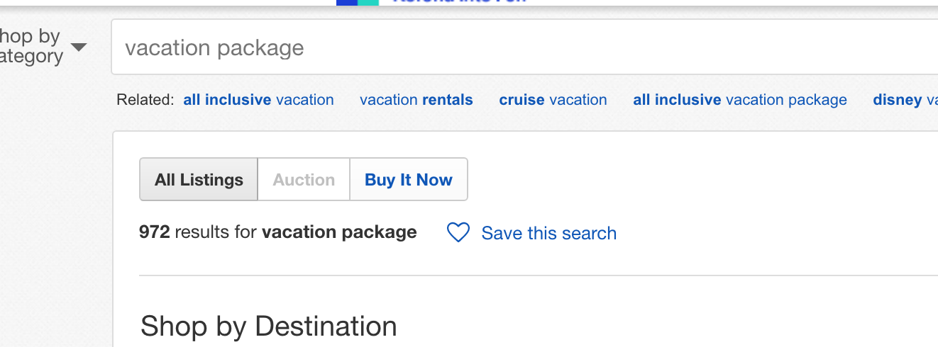Ebay Search Options top