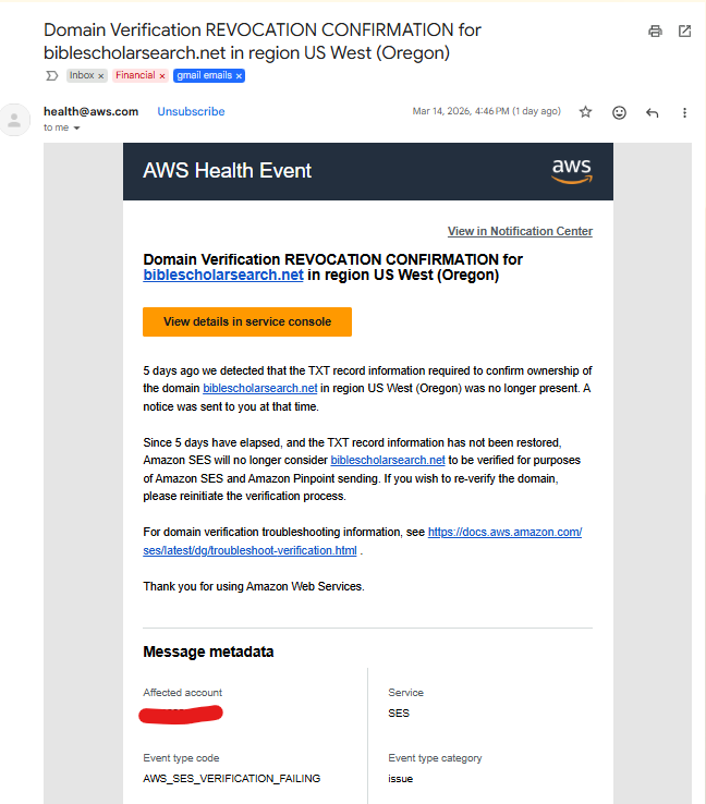 biblescholar aws domain notice